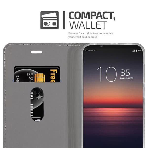 Sony Xperia 1 II Suojakotelo Suojakuori Lompakkokotelo Matkapuhelinkotelo jossa magneettisuljenta, jalusta-toiminto ja korttitasku