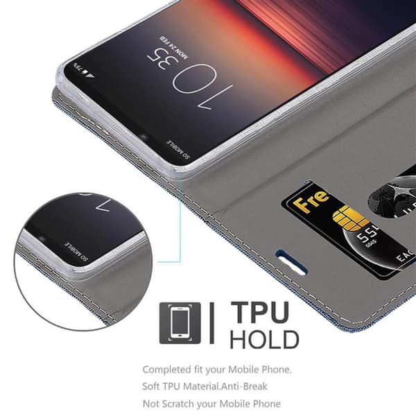 Sony Xperia 1 II Suojakotelo Suojakuori Lompakkokotelo Matkapuhelinkotelo jossa magneettisuljenta, jalusta-toiminto ja korttitasku