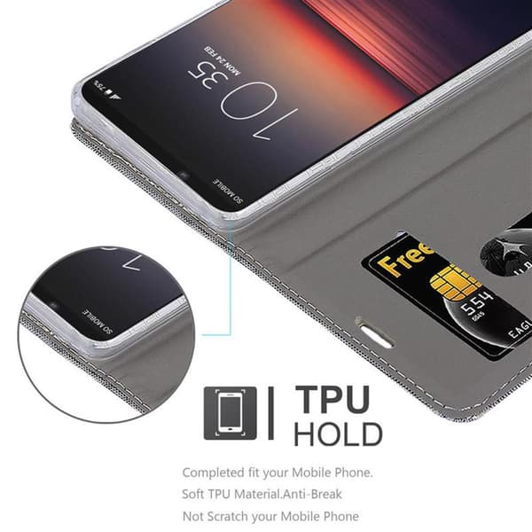 Sony Xperia 1 II Suojakotelo Suojakuori Lompakkokotelo Matkapuhelinkotelo jossa magneettisuljenta, jalusta-toiminto ja korttitasku