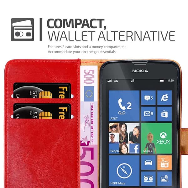 Nokia Lumia 520 / 521 Suojakotelo Suojakuori Lompakkokotelo Matkapuhelinkotelo jossa magneettisuljenta, jalusta-toiminto ja korttitasku