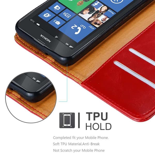 Nokia Lumia 520 / 521 Plånboksfodral Skal Mobilskyddmed magnetisk stängning, ståfunktion och kortficka