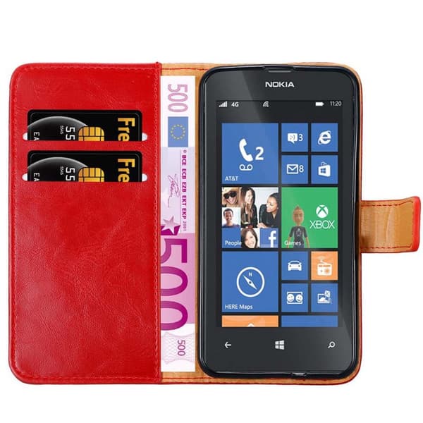 Nokia Lumia 520 / 521 Plånboksfodral Skal Mobilskyddmed magnetisk stängning, ståfunktion och kortficka