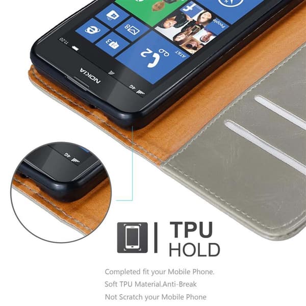 Nokia Lumia 520 / 521 Plånboksfodral Skal Mobilskyddmed magnetisk stängning, ståfunktion och kortficka