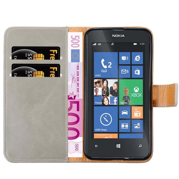 Nokia Lumia 520 / 521 Plånboksfodral Skal Mobilskyddmed magnetisk stängning, ståfunktion och kortficka