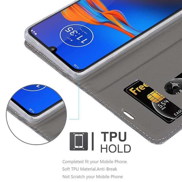 Motorola MOTO E6 PLUS Suojakotelo Suojakuori Lompakkokotelo Matkapuhelinkotelo jossa magneettisuljenta, jalusta-toiminto ja korttitasku
