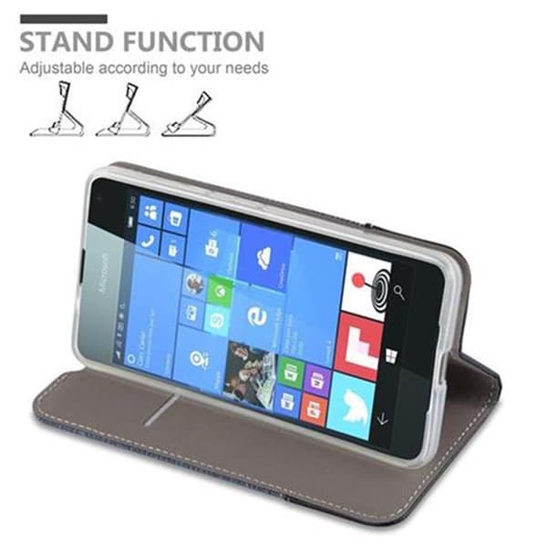 Deksel til Nokia Lumia 650 Lommebokdeksel med magnetisk lukking, stativfunksjon og kortlomme