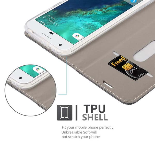 Google PIXEL Skal Plånboksfodral med magnetisk stängning, ståfunktion och kortficka