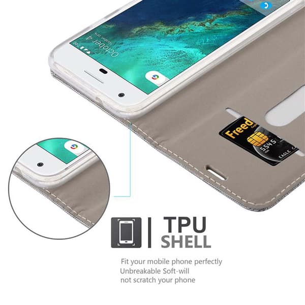 Google PIXEL Skal Plånboksfodral med magnetisk stängning, ståfunktion och kortficka