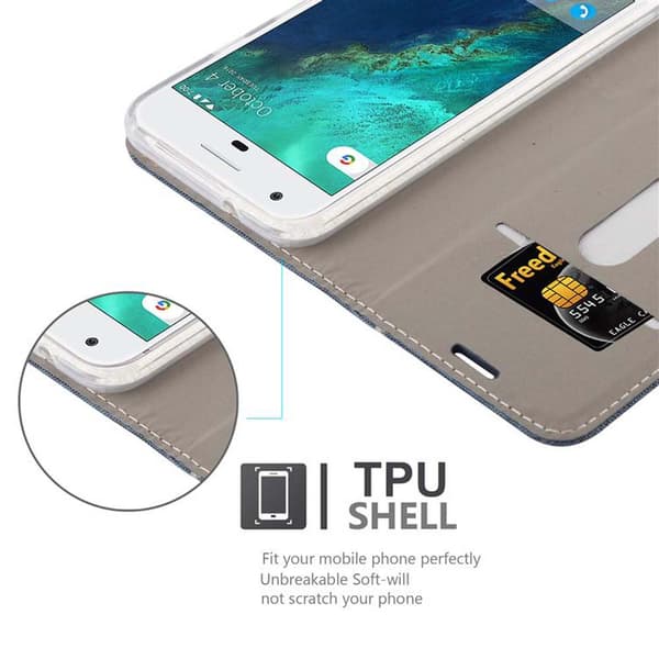Google PIXEL Skal Plånboksfodral med magnetisk stängning, ståfunktion och kortficka