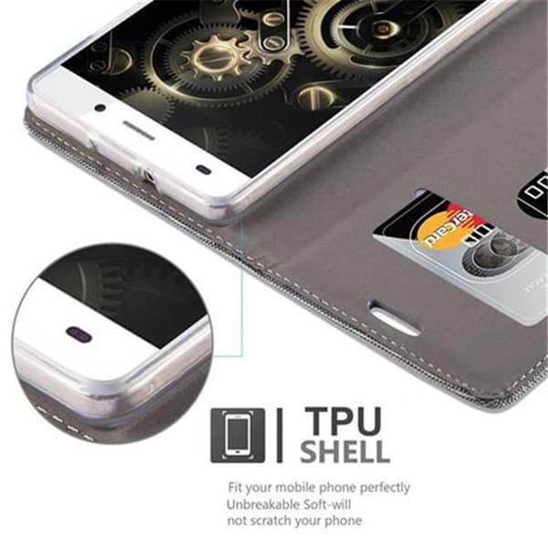Huawei P8 LITE 2015 Suojakotelo Suojakuori Lompakkokotelo Matkapuhelinkotelo jossa magneettisuljenta, jalusta-toiminto ja korttitasku
