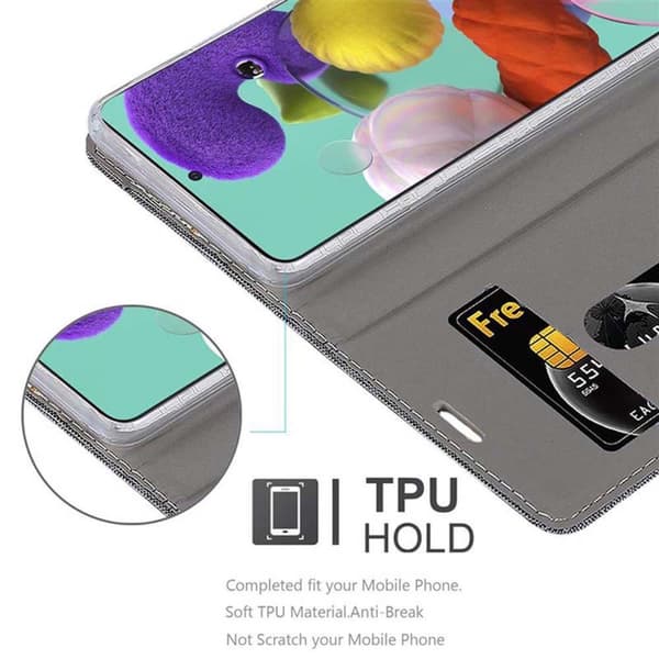 Deksel til Samsung Galaxy A51 4G / M40s Lommebokdeksel med magnetisk lukking, stativfunksjon og kortlomme