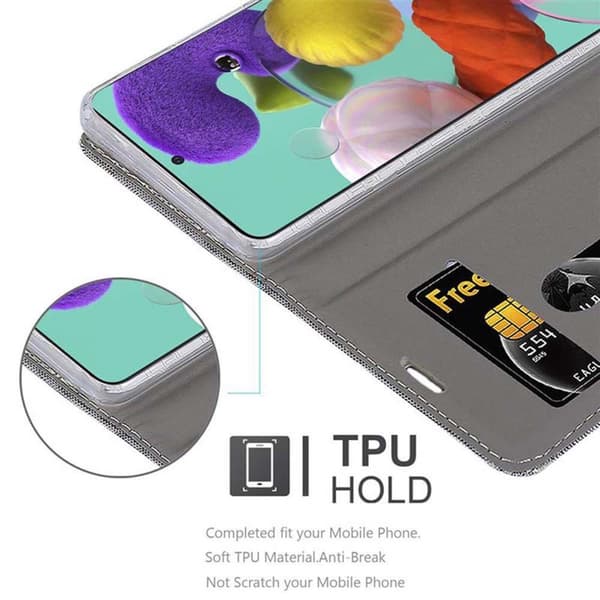 Deksel til Samsung Galaxy A51 4G / M40s Lommebokdeksel med magnetisk lukking, stativfunksjon og kortlomme