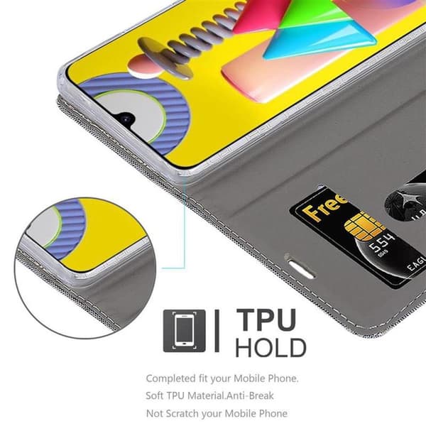 Samsung Galaxy M31 Skal Plånboksfodral med magnetisk stängning, ståfunktion och kortficka
