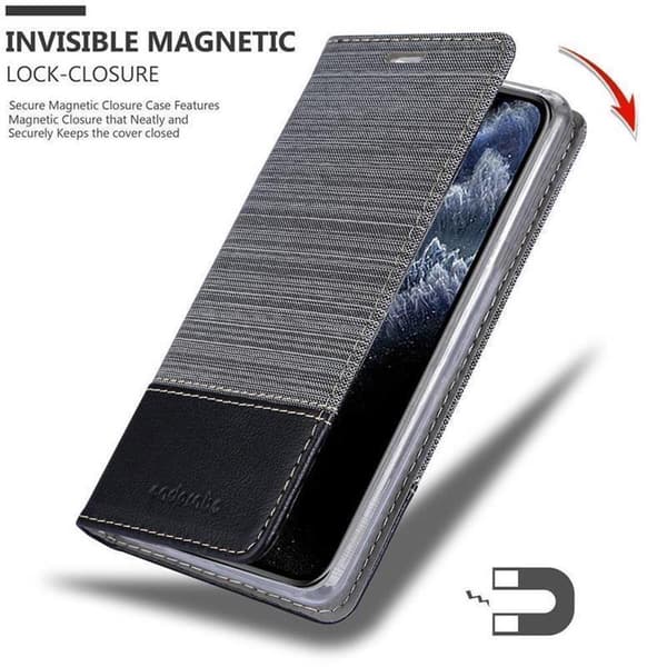 Deksel til iPhone 11 PRO MAX Lommebokdeksel med magnetisk lukking, stativfunksjon og kortlomme