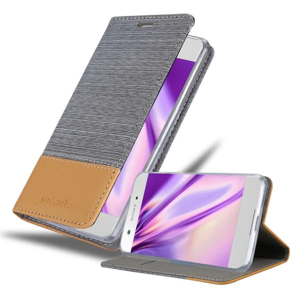 Sony Xperia XA1 Pungetui Cover Case () LYS GRÅ BRUN