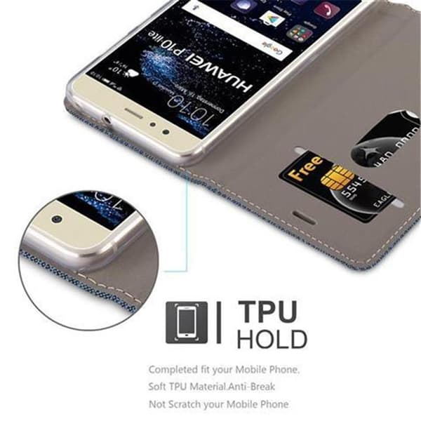 Huawei P10 LITE Suojakotelo Suojakuori Lompakkokotelo Matkapuhelinkotelo jossa magneettisuljenta, jalusta-toiminto ja korttitasku