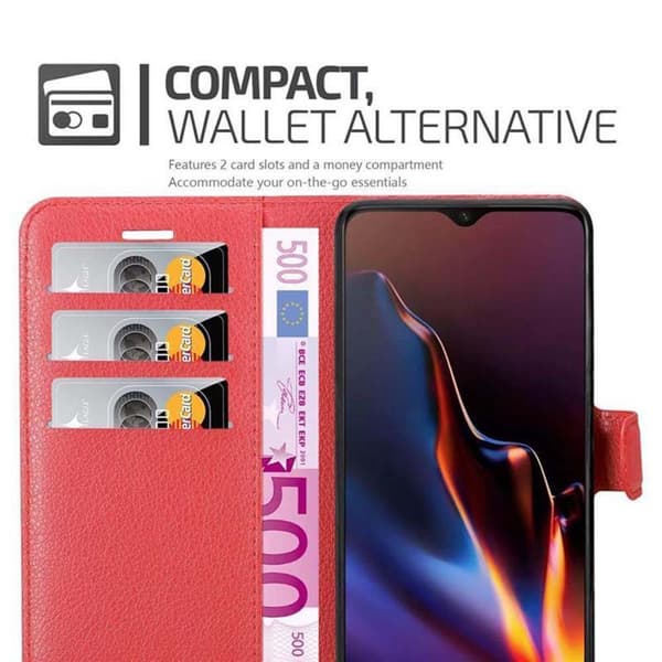 OnePlus 6T Plånboksfodral Fodral Skal Case med magnetisk stängning, ståfunktion och kortplats