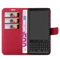 Miniatyrbild 7 av 8: Blackberry KEY 2 LE Plånboksfodral Fodral Skal Case med magnetisk stängning, ståfunktion och kortplats
