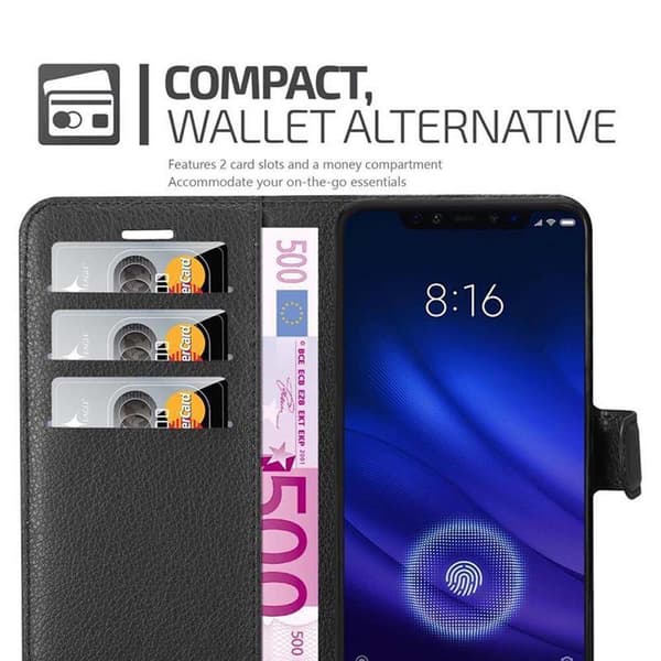 Deksel til Xiaomi Mi 8 PRO Lommebokdeksel med magnetisk lukking, stativfunksjon og kortlomme
