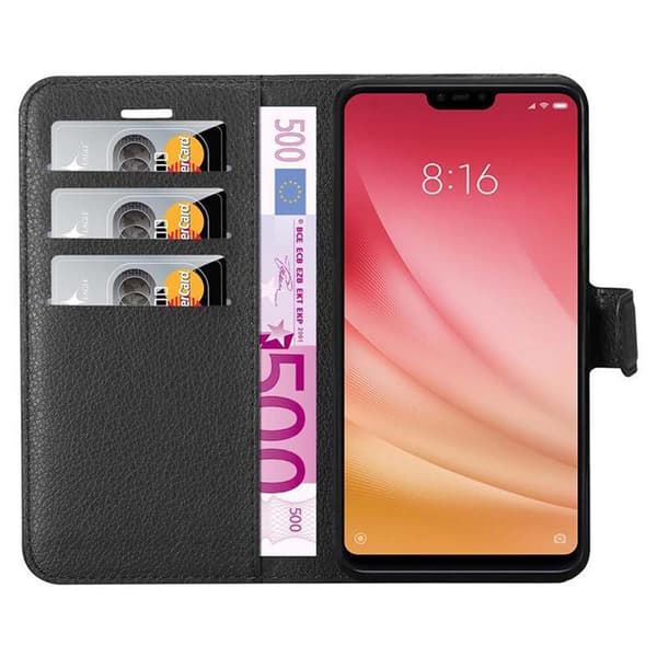 Xiaomi Mi 8 LITE Suojakotelo Lompakkokotelo Matkapuhelinkotelo Suojakuori jossa magneettisuljenta, jalusta-toiminto ja korttitasku