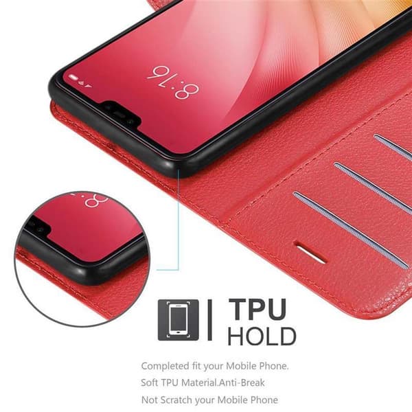 Xiaomi Mi 8 LITE Suojakotelo Lompakkokotelo Matkapuhelinkotelo Suojakuori jossa magneettisuljenta, jalusta-toiminto ja korttitasku
