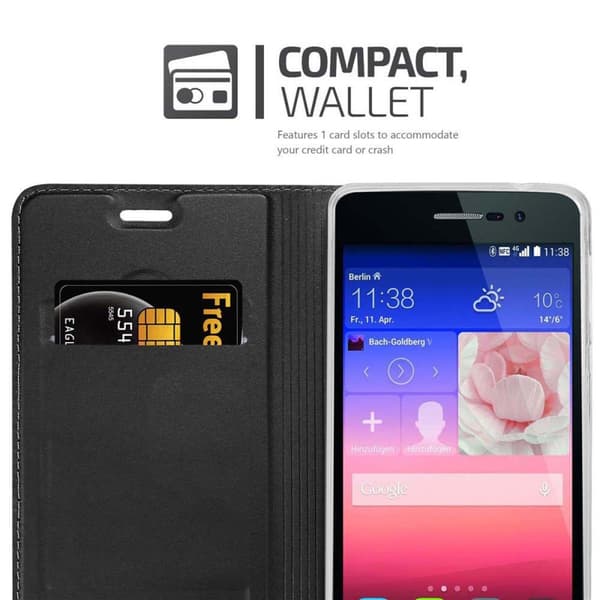 Huawei ASCEND P7 Skal Fodral med magnetisk stängning, ståfunktion och kortficka Mobilskydd