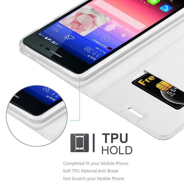 Huawei ASCEND P7 Skal Fodral med magnetisk stängning, ståfunktion och kortficka Mobilskydd