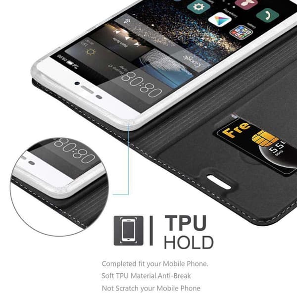 Huawei P8 Suojakotelo Suojakuori Lompakkokotelo Matkapuhelinkotelo jossa magneettisuljenta, jalusta-toiminto ja korttitasku