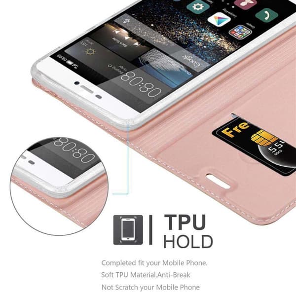 Huawei P8 Suojakotelo Suojakuori Lompakkokotelo Matkapuhelinkotelo jossa magneettisuljenta, jalusta-toiminto ja korttitasku