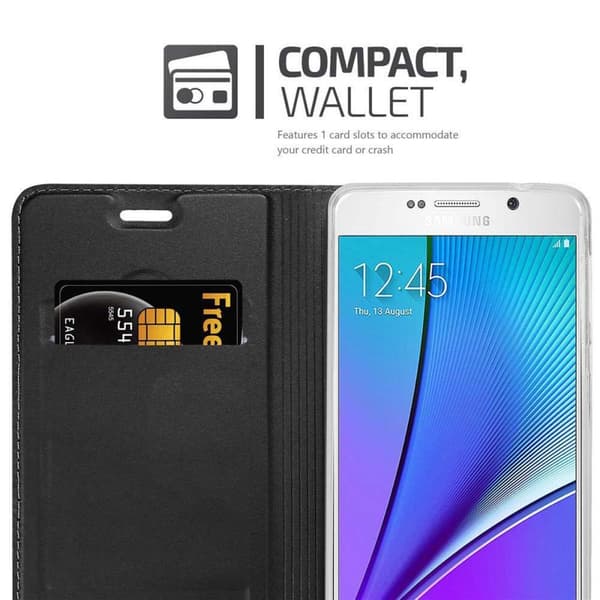 Samsung Galaxy NOTE 5 Suojakotelo Suojakuori Lompakkokotelo Matkapuhelinkotelo jossa magneettisuljenta, jalusta-toiminto ja korttitasku