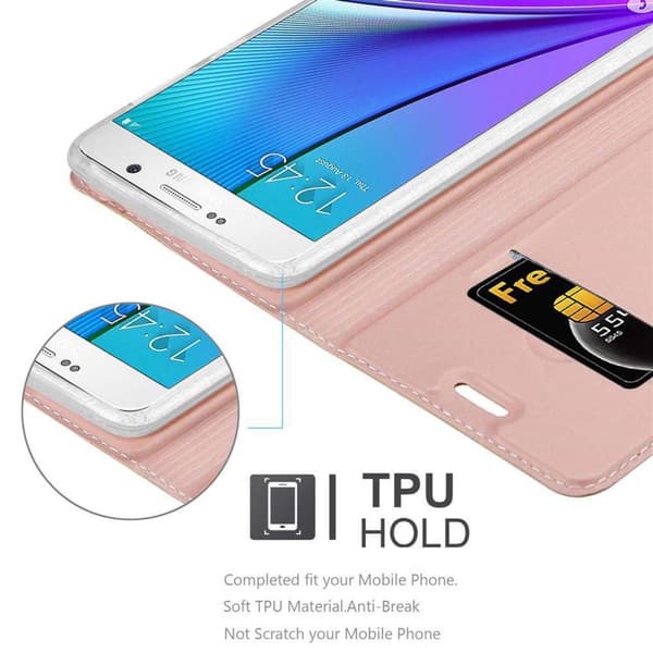 Deksel til Samsung Galaxy NOTE 5 Lommebokdeksel med magnetisk lukking, stativfunksjon og kortlomme