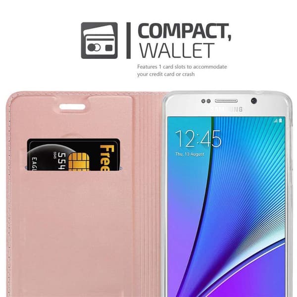 Samsung Galaxy NOTE 5 Suojakotelo Suojakuori Lompakkokotelo Matkapuhelinkotelo jossa magneettisuljenta, jalusta-toiminto ja korttitasku