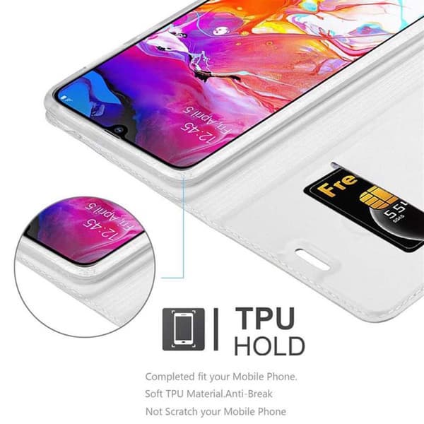 Deksel til Samsung Galaxy A70 / A70s Lommebokdeksel med magnetisk lukking, stativfunksjon og kortlomme