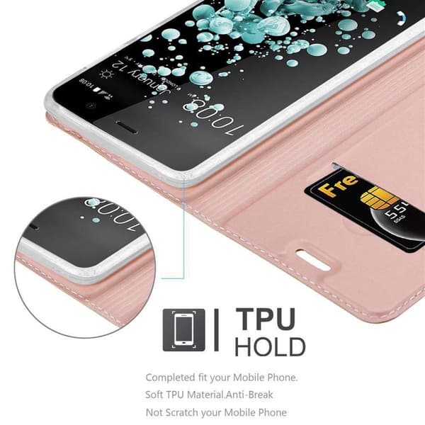 HTC U PLAY Suojakotelo Suojakuori Lompakkokotelo Matkapuhelinkotelo jossa magneettisuljenta, jalusta-toiminto ja korttitasku
