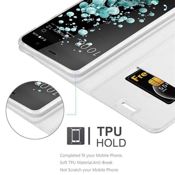 Deksel til HTC U PLAY Lommebokdeksel med magnetisk lukking, stativfunksjon og kortlomme