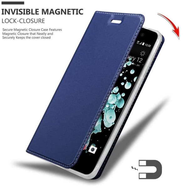 HTC U PLAY Skal Fodral med magnetisk stängning, ståfunktion och kortficka Mobilskydd