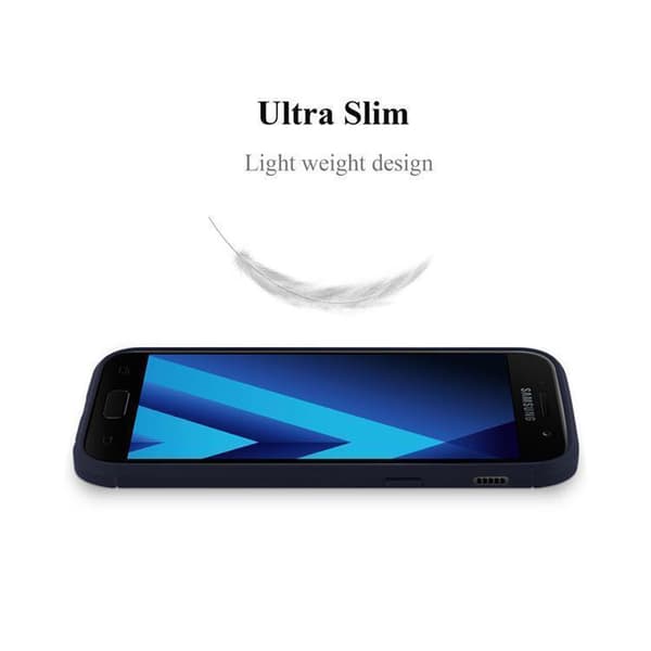 Deksel til Samsung Galaxy A3 2017 Beskyttelsesdeksel av fleksibelt TPU-silikon i rustfritt stål-karbonfiberutseende
