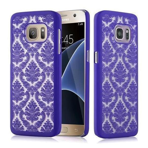 Deksel for Samsung Galaxy S7 Hardt Case Beskyttelsesdeksel i Flowers Paisley Henna-design mot riper og slag