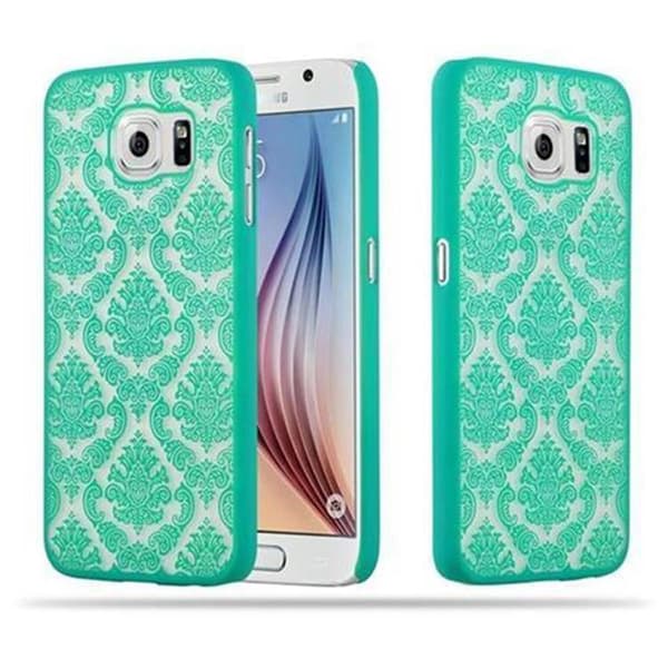 Deksel for Samsung Galaxy S6 Hardt Case Beskyttelsesdeksel i Flowers Paisley Henna-design mot riper og slag GRØNN