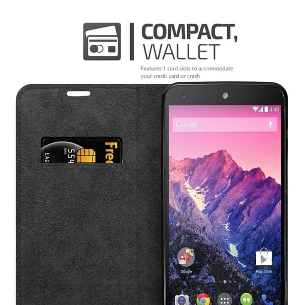 Lommebokdeksel til LG Google NEXUS 5 Deksel med magnetisk lukking, stativfunksjon og kortlomme