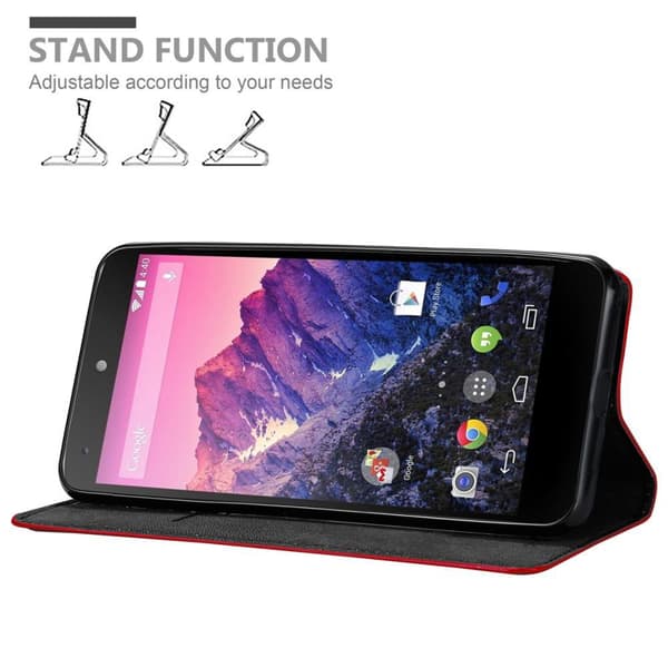 Lommebokdeksel til LG Google NEXUS 5 Deksel med magnetisk lukking, stativfunksjon og kortlomme