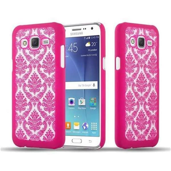 Samsung Galaxy J5 2015 Suojakuori Suojakotelo Flowers Paisley Henna Design naarmuja ja kolhuja vastaan VAALEANPUNAINEN