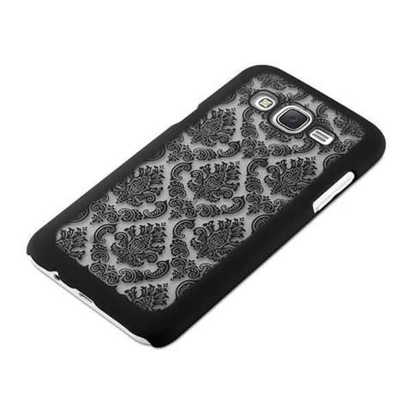 Samsung Galaxy J5 2015 Suojakuori Suojakotelo Flowers Paisley Henna Design naarmuja ja kolhuja vastaan