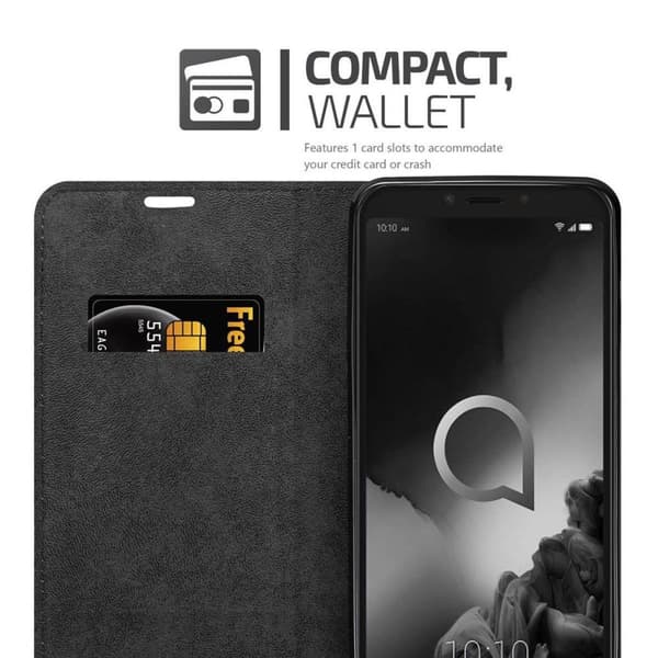 Alcatel 1S 2019 Fodral Skal Plånboksfodral Case med magnetisk stängning, ståfunktion och kortficka