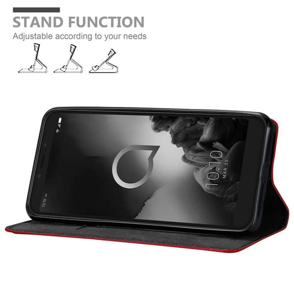 Alcatel 1S 2019 Fodral Skal Plånboksfodral Case med magnetisk stängning, ståfunktion och kortficka