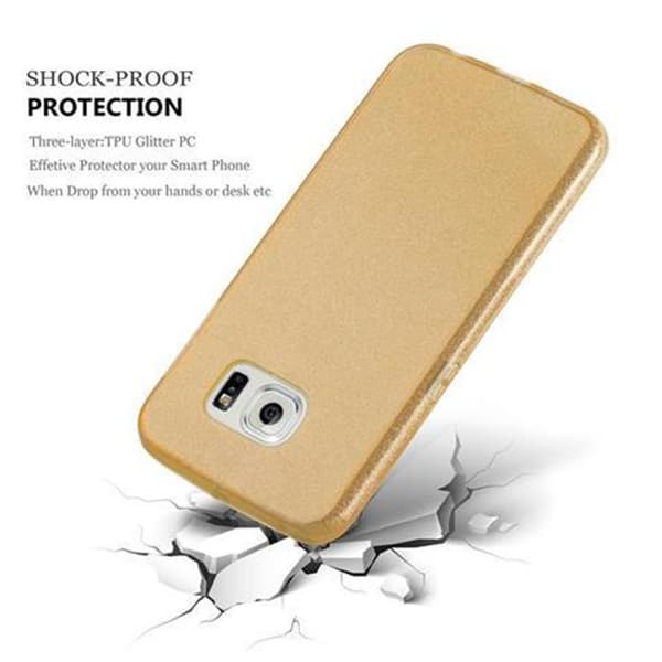 Samsung Galaxy S6 EDGE Suojakuori Suojakotelo TPU silikoni ja kova tapaus glitter muotoilu