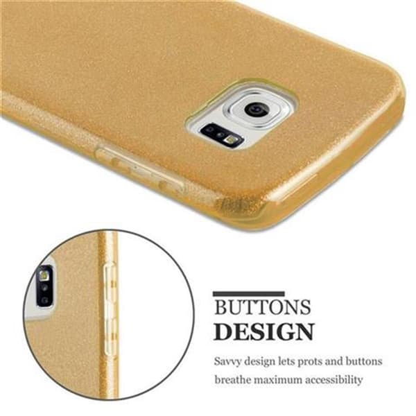 Samsung Galaxy S6 EDGE Suojakuori Suojakotelo TPU silikoni ja kova tapaus glitter muotoilu