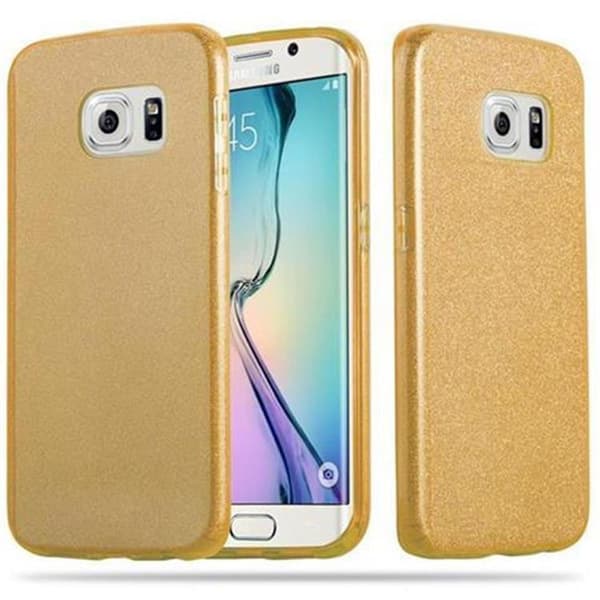 Samsung Galaxy S6 EDGE Suojakuori Suojakotelo TPU silikoni ja kova tapaus glitter muotoilu STAR DUST GOLD