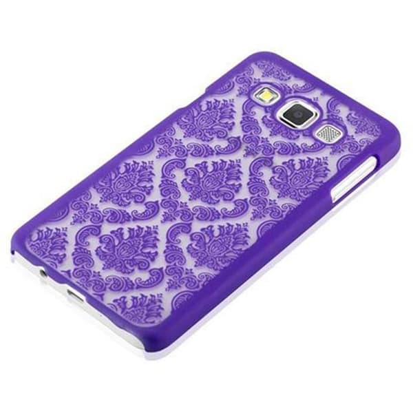 Deksel for Samsung Galaxy A3 2015 Hardt Case Beskyttelsesdeksel i Flowers Paisley Henna-design mot riper og slag