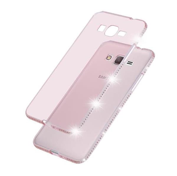 Silikondeksel til Samsung Galaxy GRAND PRIME Beskyttelsesdeksel av fleksibelt TPU-silikon i strass design